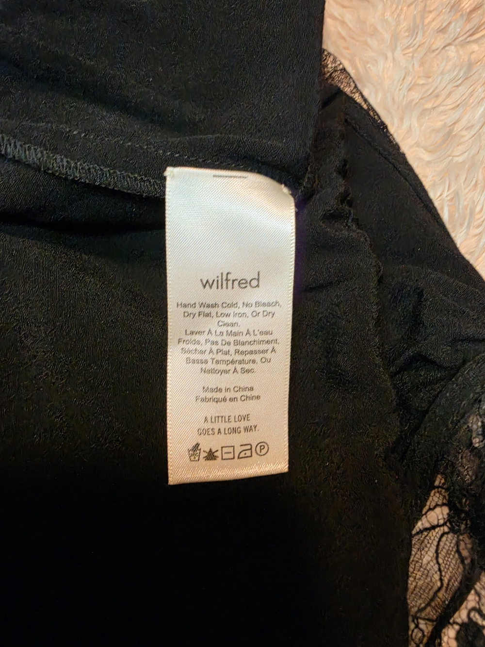 Wilfred Free Agyness Black Lace-Trim Slip Crop Top SIZE Med - Picture 5 of 5